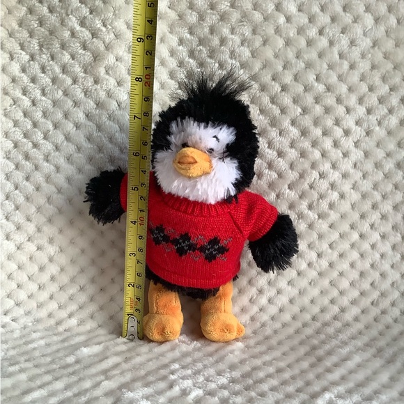 Build A Bear Workshop SmallFry Penguin Sparkly Fur Wearing Red Sweater - Picture 2 of 9